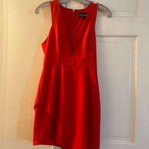 Bright red mini dress